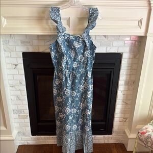 Paige Floral Blue and White Maxi Dress